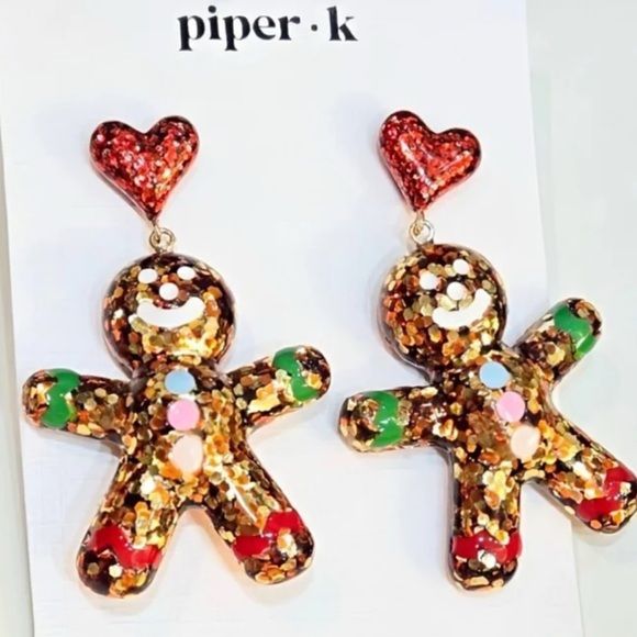 NWT ⚜️♥️⚜️ Piper K Christmas Balloon Sparkle
Gingerbread Cookie Earrings - Picture 1 of 5